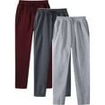 thumbnail image 3 of Mens Sweatpants Open Bottom 3Pack Big and Tall Men's Sweatpants Open Bottom Joggers Elastic Waist Drawstring with Pockets Athletic Pants, 3 of 3