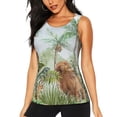 thumbnail image 1 of Balery Watercolor African Animals Wildlife Camiseta sin mangas estampada ligera para mujer, tops de entrenamiento sin mangas, camisetas de yoga transpirables de secado rápido.-Medium, 1 of 7