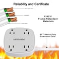 thumbnail image 3 of Flat Plug Power Strip with USB, 4 Outlets + 3 USB Ports (1 USB-C), 6FT Ultra-Thin Flat Cord, Surge Protection for Bedroom, Desk, Travel Use, 3 of 7