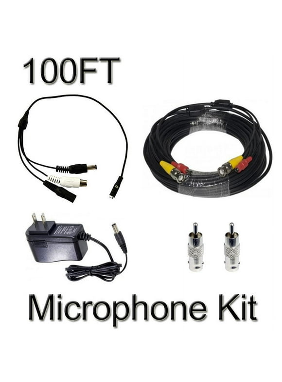 BlueCCTV CCTV Microphone Kits for Q-SEE, Swann Any Surveillance DVR Security Systems 100F