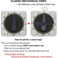 thumbnail image 2 of Mechanical Kitchen Timer Magnetic with Loud Alarm, 60-Minute Manual Wind Up Analog Countdown Stainless Steel Scale, No Batteries for Chef Cooking, Baking, Egg, Oven, Seniors, 2 of 3