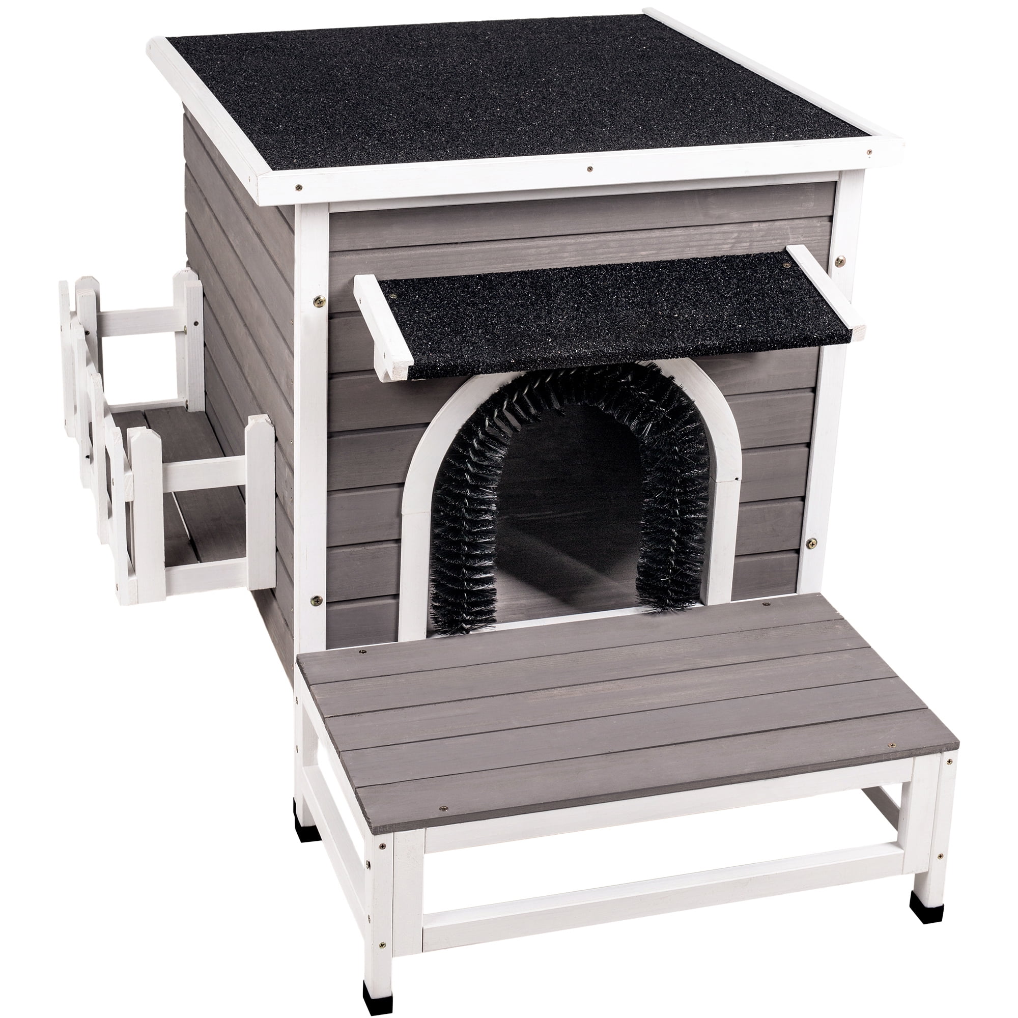 Resenkos Outdoor Cat House Wooden Kitty Shelter, Waterproof Small Animal House Resenkos Outdoor Cat House Wooden Kitty Shelter, Waterproof Small Animal House