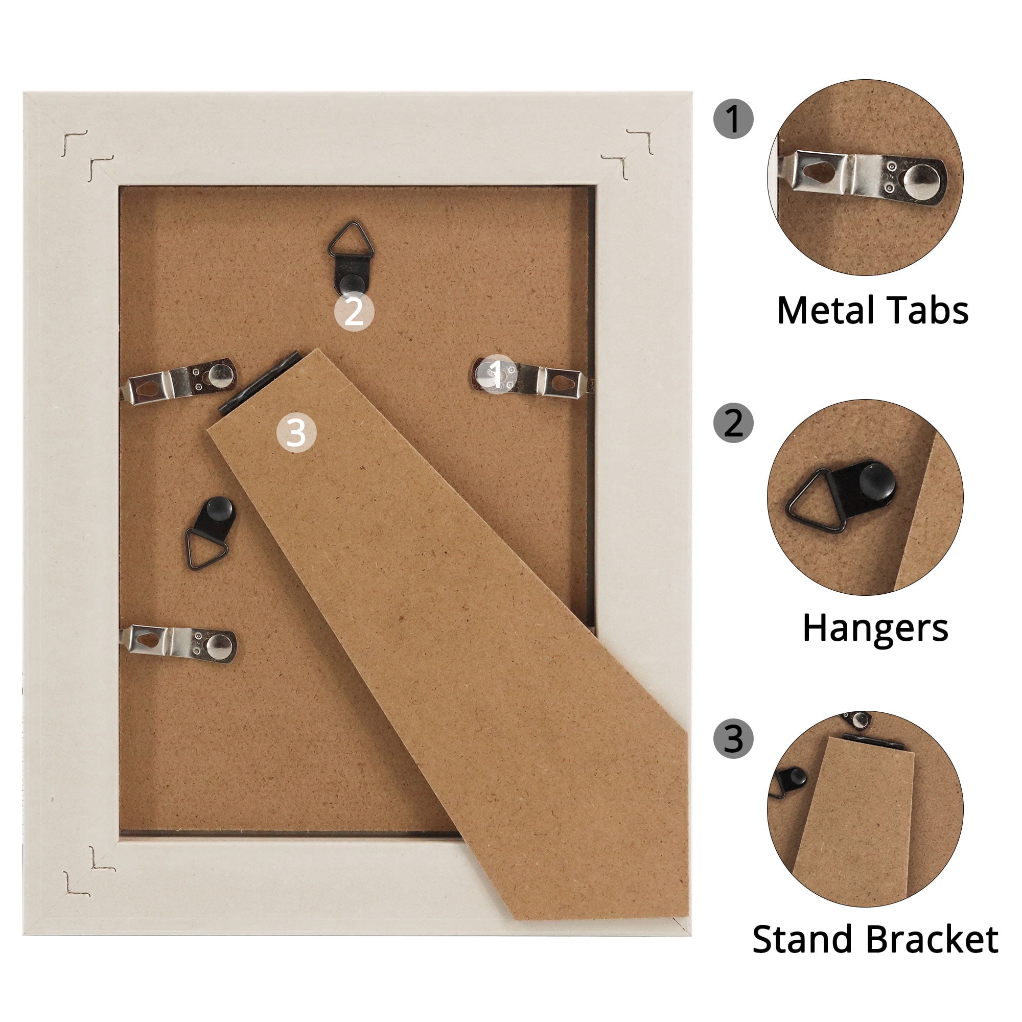 GraduationMall White with Gold Beads 5x7 Picture Frames for Wall or Tabletop 2-Pack