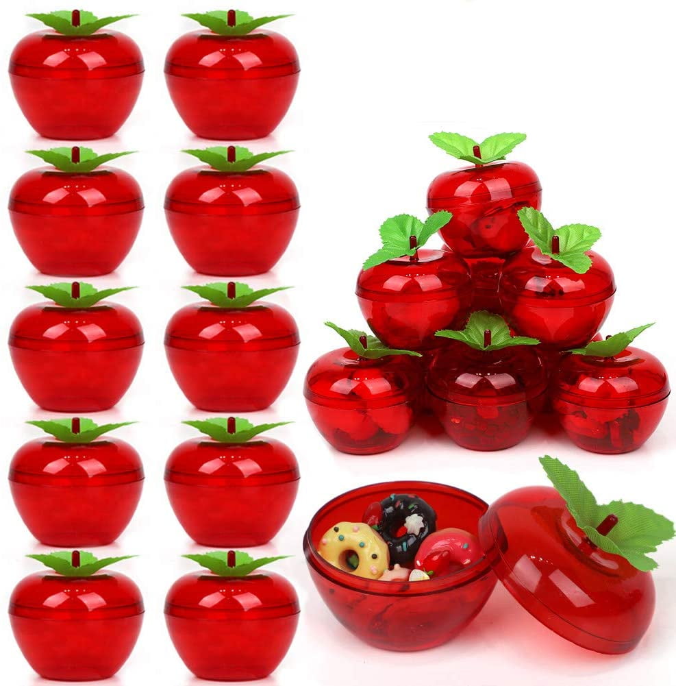 20 Pack Apple Container Toy Filled Plastic Xmas Decorations Baubles