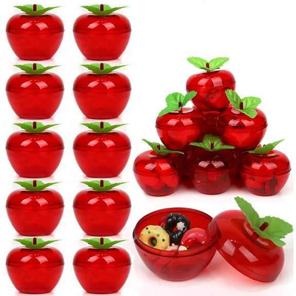 20 Pack Apple Container Toy Filled Plastic Xmas Decorations Baubles Party Fruit Ornament