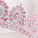 thumbnail image 3 of Zhuge Tiara de boda para novia, diadema de princesa, corona de novia, joyería para el cabello con diamantes de imitación de cristal, decoración para novia, cumpleaños, graduación, boda (rosa oscuro), 3 of 3