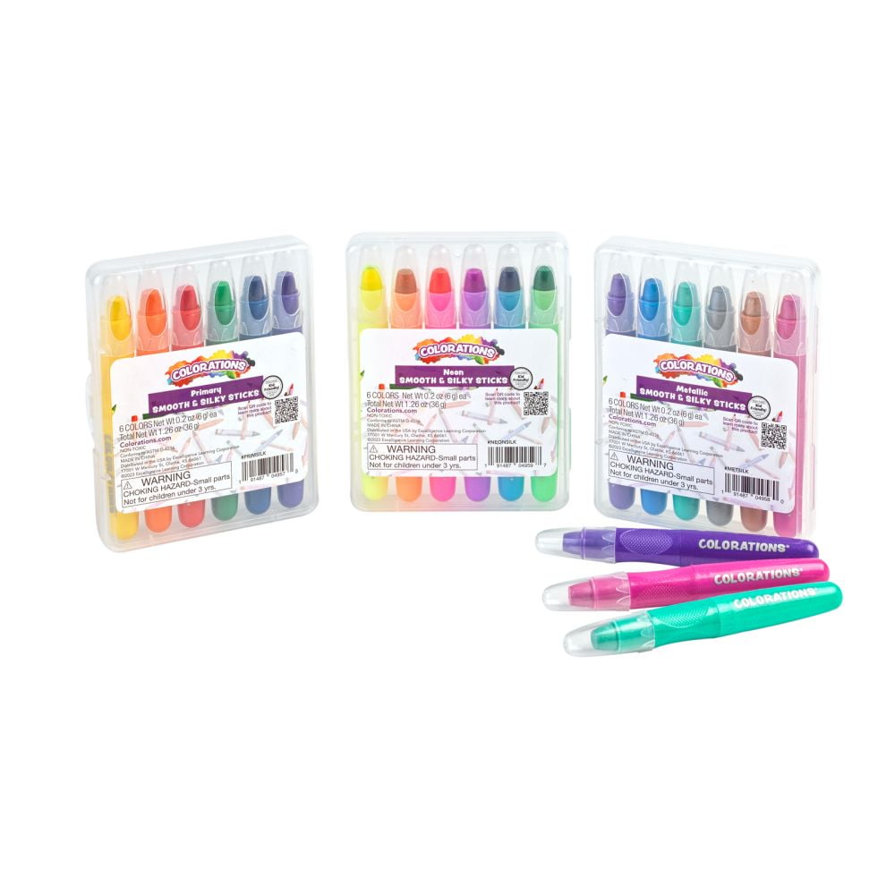 Colorations Smooth Silky Sticks, 18 Color set