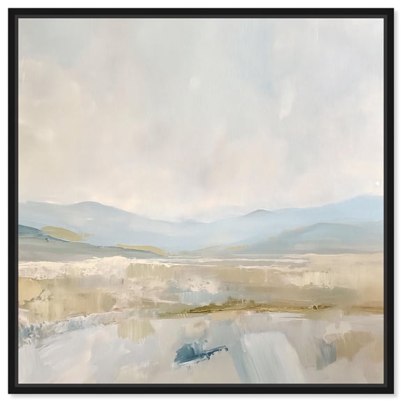 Whispering Valleys I Canvas Landscape Abstract by Art Remedy, Black Frame, 12" x 12"