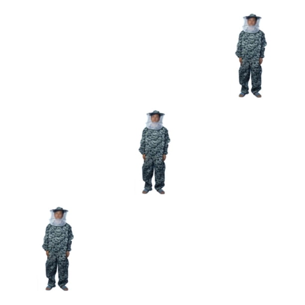 Yuarrent Traje de apicultura fácil de usar, equipo ligero y esencial, chaqueta ventilada duradera para apicultor, camuflaje gris XXL Type1 NO1