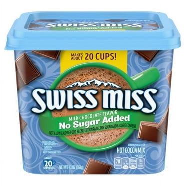 Swiss Miss Milk Choc Flvr No Sugar Added Hot Cocoa Mix Canister, 13 oz