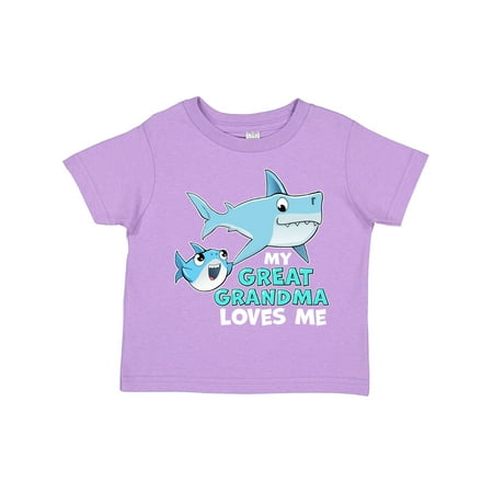 

Inktastic My Great Grandma Loves Me with Cute Sharks Boys or Girls Toddler T-Shirt