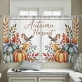 thumbnail image 4 of Fall Pumpkins Tits Sheer Curtains 54 Inches Length 2 Panels Set, Window Sheer Curtains for Living Room/Bedroom, Autumn Thanksgiving Leaves Country Wood Light Filtering Rod Pocket Curtain 52''x54''x2, 4 of 7