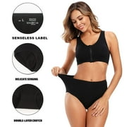 Lovzfmll 5-Pack Women's Underwear High Waist Cheeky Panties, Seamless Cotton Briefs, Tummy Control Comfort Ultra Soft Underwear