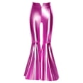 thumbnail image 4 of RUNQHUI Kids Girls Split Bell-Bottom Metallic Pants for Party Pageant Dance Sparkle Bell Bottoms Hot Pink 16, 4 of 6