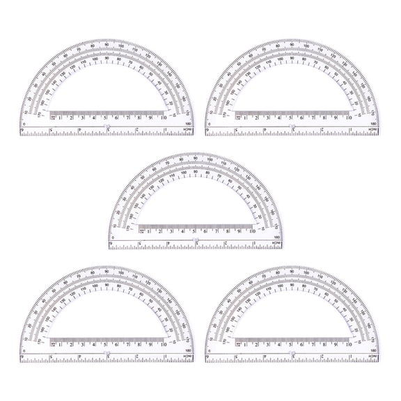 5PCS Clear Protractor 180 Degrees Protractors Measuring Protractors for Student Drafting Drawing Math Measuring Tool