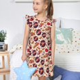 thumbnail image 4 of Fotbe rock music Skull record Vestido de Dormir para Niñas de 3 a 10 Años, Mangas Cortas, Estilo Princesa, Pijama Camisón con Mangas Voladas-X-Large, 4 of 6