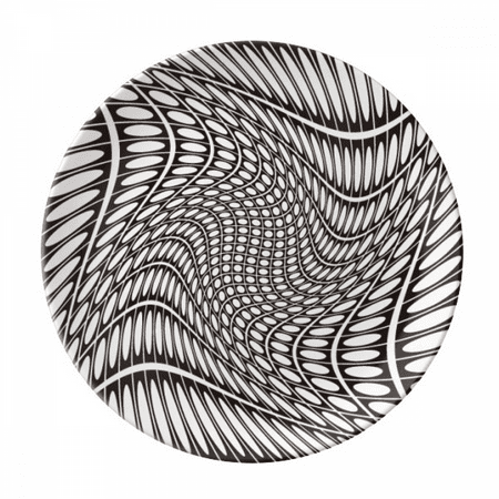 

Illusion Lines Repeating Ellipse Plate Decorative Porcelain Salver Tableware Dinner Dish