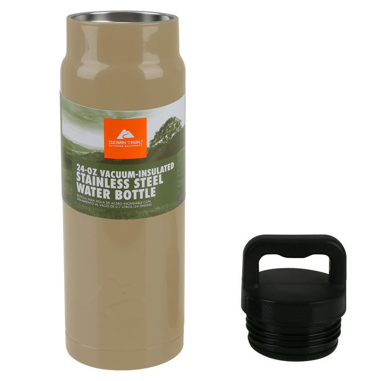 Ozark Trail 24 oz Tan Light Weight Stainless Steel Water Bottle 