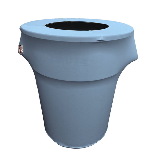 LA Linen Housse Extensible en Spandex pour Poubelle Ronde de 44 Gallons, Bleu Pâle