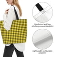thumbnail image 3 of Easygdp Yellow Checkered Plaid Bolsas Tote para Mujer, Bolsos de Hombro para Viaje, Bolsos de Mano de Gran Capacidad para Compras y Trabajo, 3 of 8