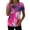 Multicolor-07, variant on Women's Floral Print Quarter Zip T-Shirt, Short Sleeve V Neck Summer Tops, Trendy Flower Blouse