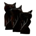 thumbnail image 3 of Balikraft Hand Made Wood Artisans "Burung Hantu" Forest Owl Family Set of 3 Decorative Eggskin Feather Figurines 8"H, 3 of 7