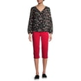 thumbnail image 6 of Time and Tru Women's Woven Pull-On Capri Pants, 6 of 6