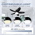 thumbnail image 4 of Low Profile Ceiling Fan With Light, 36" Flush Mount, LED Dimmable, DC Reversible, Remote/APP Control, For Bedroom Indoor/Outdoor Patio, Black, 4 of 9