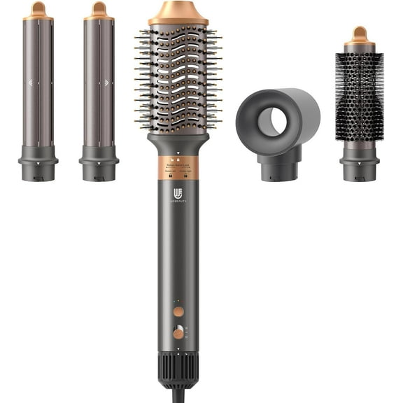Hair Dryer Brush 5 in 1 One Step Professional Hot Air Brush Set for Fast Drying, Curling Drying, Straightening Combing, Hair Styler [Ceramic Coating] [Negative Ion] 110000 RPM
