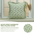 thumbnail image 3 of Fabdivine Farmhouse "Thick Cotton White" Cushion Case Decor for Home, Accent Pillow for Living Room, Bed, Couch, Sofa, "Green", 22"X22", 3 of 5