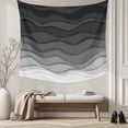 thumbnail image 5 of Black Ombre Stripes Tapestry for Bedroom Wall Hanging Tapestry, Modern Abstract Sea Waves Spray Art Ceiling Backdrop Tapestries Poster Blanket Wall Decor for Teens Room Living Room Dorm 39" x 59", 5 of 8