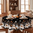 thumbnail image 5 of Sm:)e Ghost Bat Halloween Tablecloth 60 Inch, Wrinkle-Resistant & Machine Washable Table Cover for Dining Decor, Round, 5 of 7