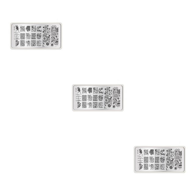 relayinert Hot Nail Art Stamp Stencil Stamping Template Plate Set Tool Stamper Design Kit 9 3Set