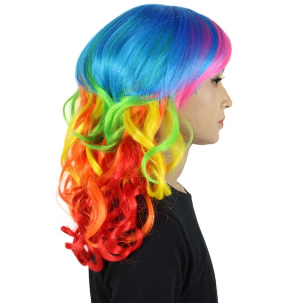 24 inch 12A multi color wig - HAIRDASH Rainbow Dash Wig | Multicolor Character Cosplay Halloween  main image 2