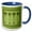 Blue/White, variant on 3drose, Deep Olive Green Trees on Muted Lime Damask Background, 11oz Two-tone Yellow Mug