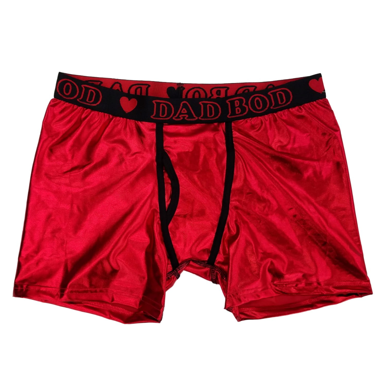 Briefs inderwear Mad Engine - Mens Red Metallic Foil Dad Bod Valentines Day Boxer Briefs