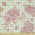 thumbnail image 2 of Ambesonne Spring Fabric by the Yard Microfiber, Pinkish Watercolor Flowers, 3 Yards, Pink Peach and Cream, 2 of 4
