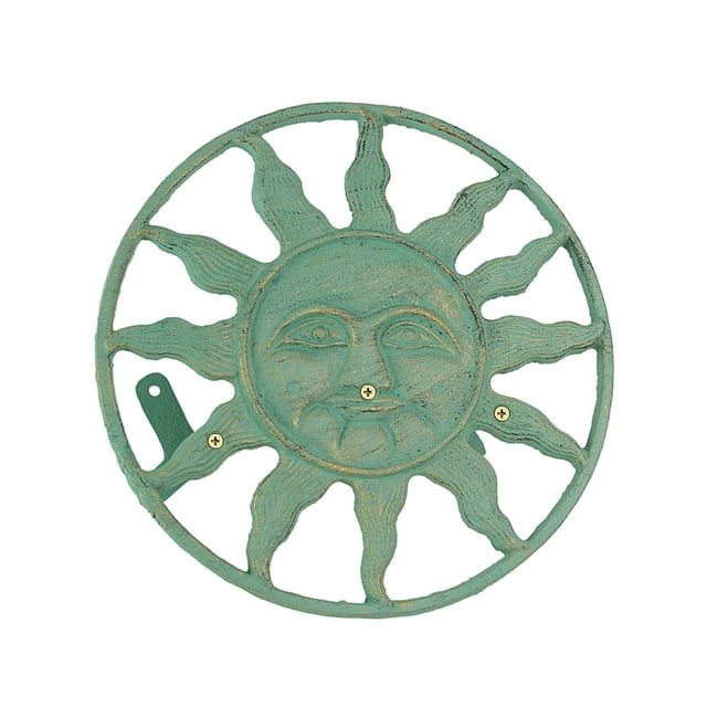 Zeckos Support Mural Décoratif pour Tuyau en Fonte Visage en Verre Vert 75 Pieds Capacité, Résistant aux Intempéries, 1 Unité