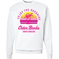thumbnail image 2 of Inktastic Summer Enjoy the Sunshine Outer Banks North Carolina in Pink Adult Sweatshirt, 2 of 4