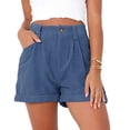 thumbnail image 2 of Pantalones cortos sueltos, pantalones cortos para mujer, pantalones cortos de cintura media, pantalones para mujer, compactos y livianos, 2 of 5