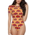 thumbnail image 2 of Goofa Red Cars Printed Women Rash Guard Short Sleeve,Tummy control Swimsuit Surfing Swimsuit Bathing Suit One Piece Swimsuit UPF 50-XX-Large, 2 of 9