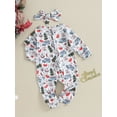 thumbnail image 3 of CIYCuIT Infant Baby Girl Boy Christmas Footless Jumpsuit Tree Print Long Sleeve Zipper Rompers with Headband Newborn Cute Outfits 3M 6M 9M 12M 18M, 3 of 9