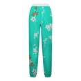 thumbnail image 4 of WFJCJPAF 2025 New Product Pants for Women Plus Size Stretch Two Pairs,Women Fashion Color Blocked Printed Drawstring Pants - Mint Green S, 4 of 5