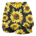 thumbnail image 4 of QATAINLAV Workout Joggers Skorts Women Plus Size Tennis Skirts Sunflower Print Bottoming Skirt Pants Casual Milk Silk Soft Athletic Yoga Culottes Today Sales Multicolor 4XL, 4 of 5