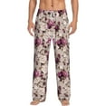 thumbnail image 2 of Goofa Rose Flowers Printed Soft Pajama Pants for Men, Wide Leg Comfy Casual Lounge Yoga Pants-Medium, 2 of 9
