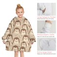 thumbnail image 6 of Cute Hedgehog Pattern Blanket Hoodies for Kids 6-13YR Oversize Wearable Blanket Hoodies for Boys Girls Teens, 6 of 7