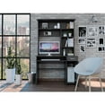 thumbnail image 4 of UrbanPro Modern Engineered Wood Desk With Hutch in Charcoal, 4 of 13