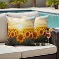 thumbnail image 4 of Sunflower Farmhouse Outdoor Waterproof Pillow Covers, Summer Watercolor Botanical Floral Decorative Square Throw Pillowcase Sofa Cushion Sham for Patio/Couch/Chair, 26"x26" 2 Pack, 4 of 8