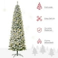 thumbnail image 4 of HOMCOM 9FT Prelit Snow Flocked Christmas Tree w/ Light, Xmas Decor Green, 4 of 10