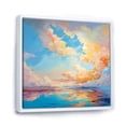 thumbnail image 2 of Designart "Bright Aqua Clouds Fluid Art" Clouds Floater Framed Wall Decor, 2 of 5